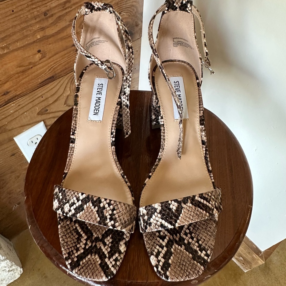 Steve Madden Brown Snake Print Women's Heels